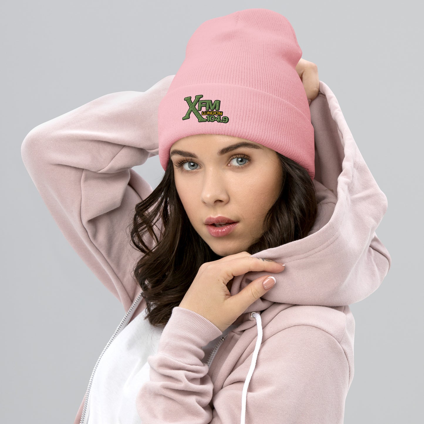 XFM Embroidered Beanie (Green Logo)