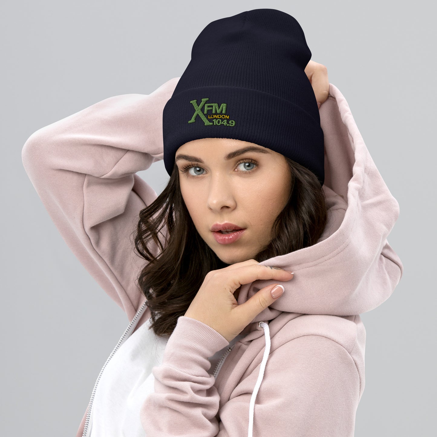 XFM Embroidered Beanie (Green Logo)