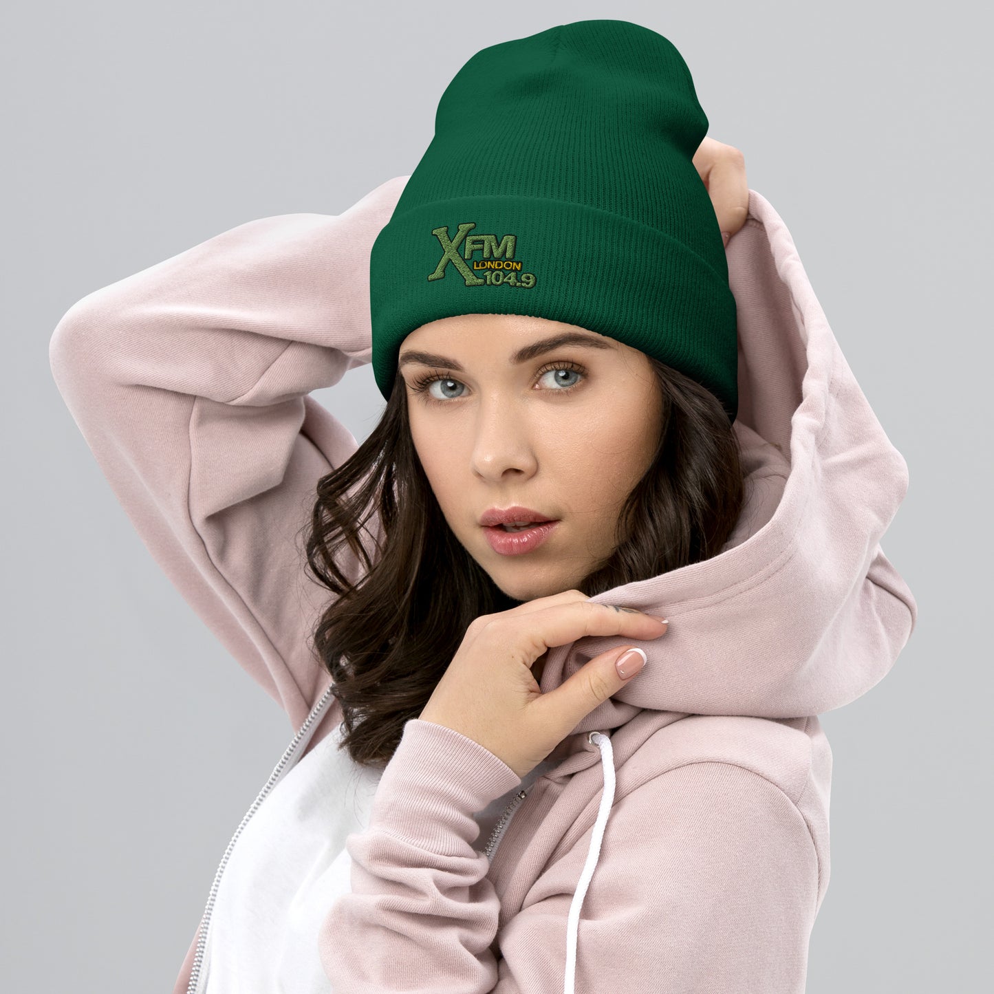 XFM Embroidered Beanie (Green Logo)